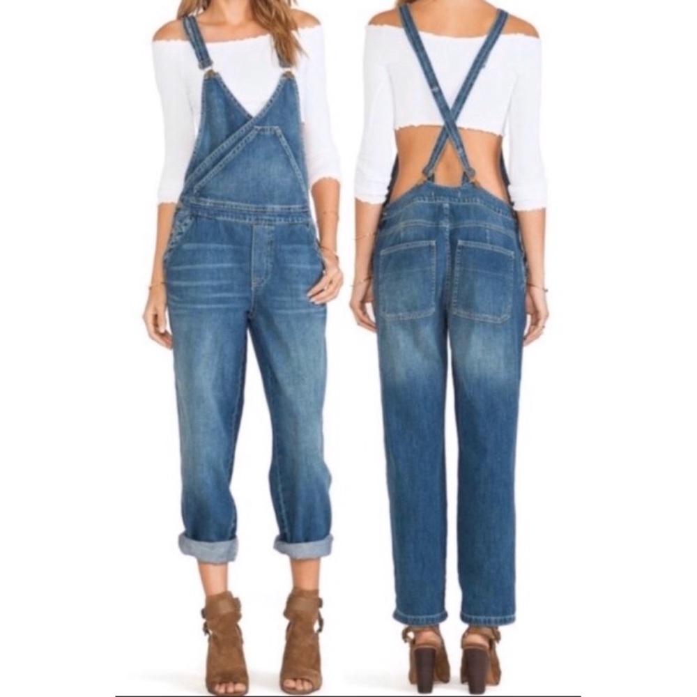 Free People Denim Overalls